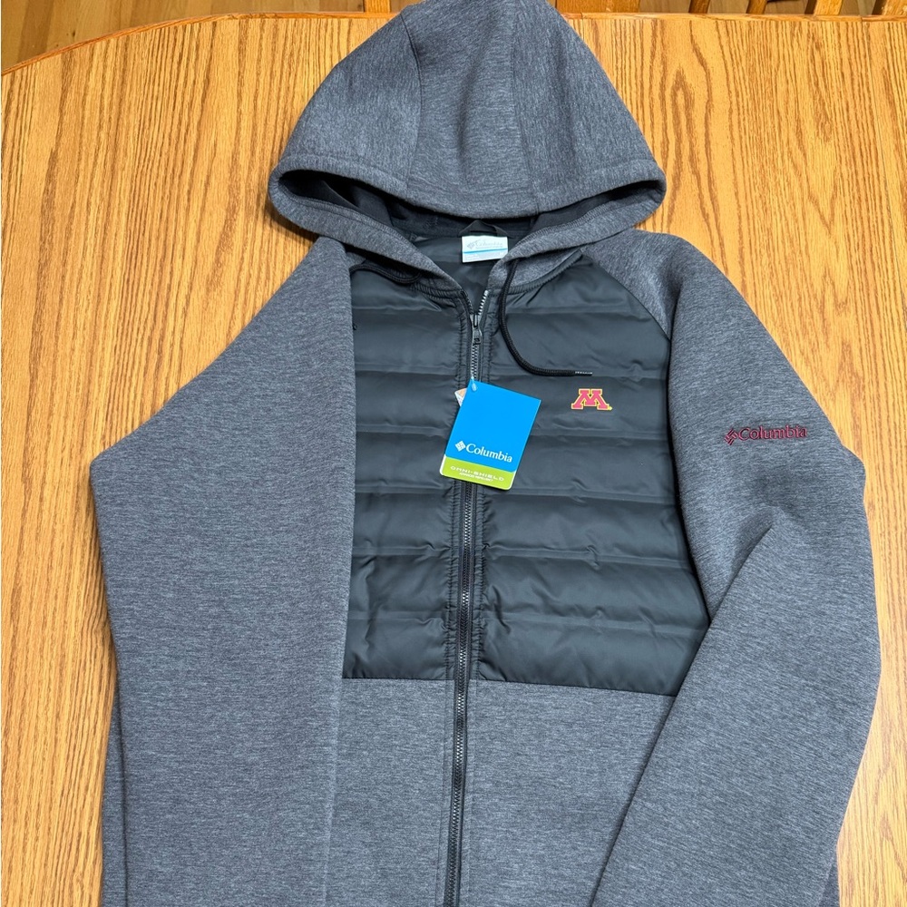 Columbia Men's Gray and Black Hooded Jacket